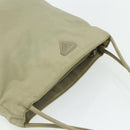 PRADA Hand Bag Nylon Beige Silver Auth bs34678-6