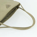 PRADA Hand Bag Nylon Beige Silver Auth bs34678-7