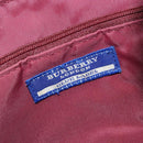 BURBERRY Nova Check Blue Label Hand Bag Nylon Red Silver Auth bs34679-11