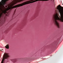 BURBERRY Nova Check Blue Label Hand Bag Nylon Red Silver Auth bs34679-12