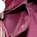BURBERRY Nova Check Blue Label Hand Bag Nylon Red Silver Auth bs34679-20