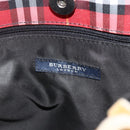 BURBERRY Nova Check Hand Bag Nylon Red Silver Auth bs34680-10