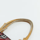 BURBERRY Nova Check Hand Bag Nylon Red Silver Auth bs34680-8
