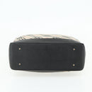BURBERRY Nova Check Hand Bag Canvas Beige Silver Auth bs34681-9