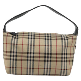 BURBERRY Nova Check Hand Bag Nylon Beige Silver Auth bs34682 - 0