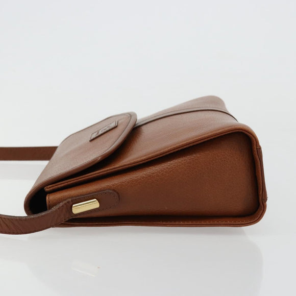 Burberrys Shoulder Bag Leather Beige Gold Auth bs34683