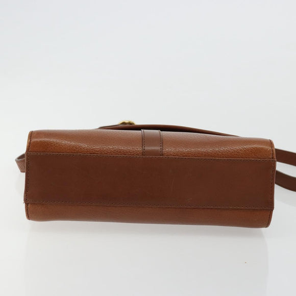 Burberrys Shoulder Bag Leather Beige Gold Auth bs34683