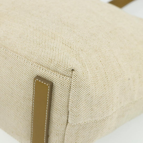PRADA Sports Line Hand Bag Canvas Beige Silver Auth bs34685