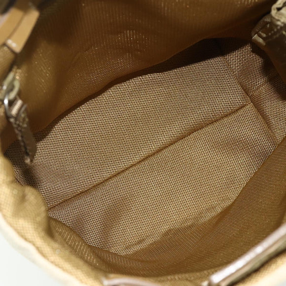 PRADA Sports Line Hand Bag Canvas Beige Silver Auth bs34685