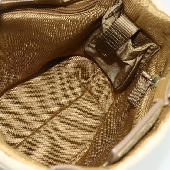 PRADA Sports Line Hand Bag Canvas Beige Silver Auth bs34685