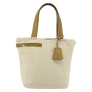 PRADA Sports Line Hand Bag Canvas Beige Silver Auth bs34685-13