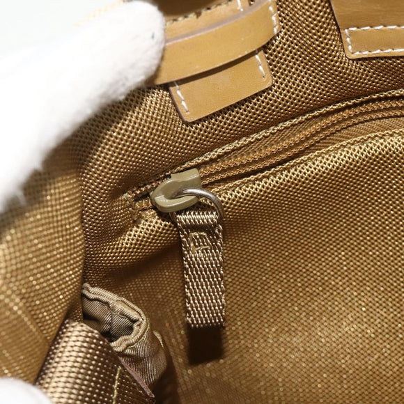 PRADA Sports Line Hand Bag Canvas Beige Silver Auth bs34685