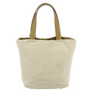 PRADA Sports Line Hand Bag Canvas Beige Silver Auth bs34685-2