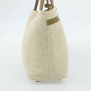 PRADA Sports Line Hand Bag Canvas Beige Silver Auth bs34685-3