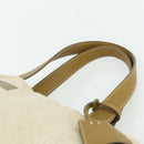 PRADA Sports Line Hand Bag Canvas Beige Silver Auth bs34685-8