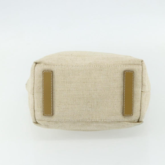 PRADA Sports Line Hand Bag Canvas Beige Silver Auth bs34685