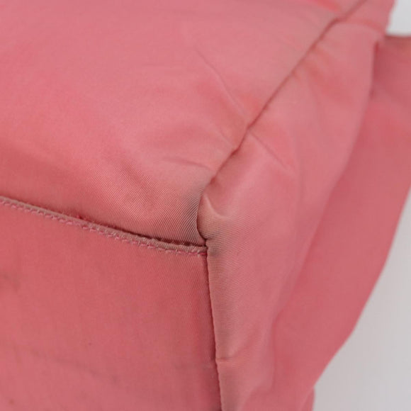 PRADA Hand Bag Nylon Pink Silver Auth bs34689