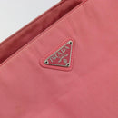 PRADA Hand Bag Nylon Pink Silver Auth bs34689-14