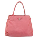 PRADA Hand Bag Nylon Pink Silver Auth bs34689-2