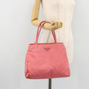 PRADA Hand Bag Nylon Pink Silver Auth bs34689-25