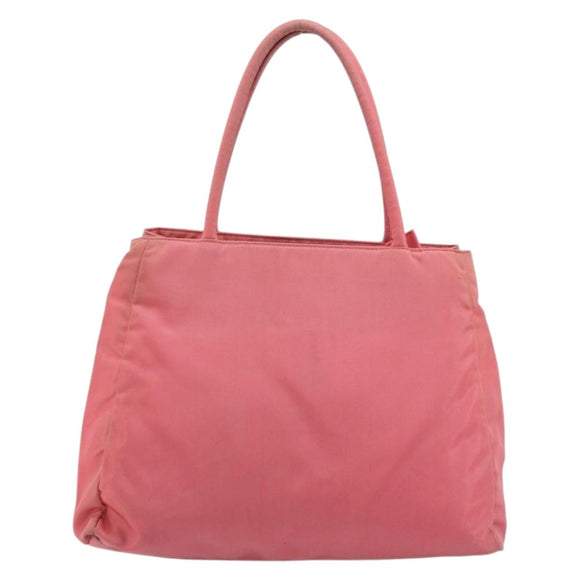 PRADA Hand Bag Nylon Pink Silver Auth bs34689