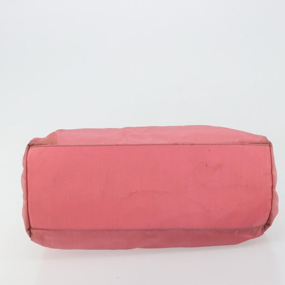 PRADA Hand Bag Nylon Pink Silver Auth bs34689