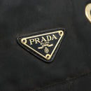 PRADA Chain Tote Bag Nylon Zwart Goud Auth bs34690-17