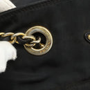 PRADA Chain Tote Bag Nylon Zwart Goud Auth bs34690-18