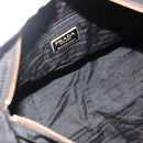 PRADA Chain Tote Bag Nylon Zwart Goud Auth bs34690-11