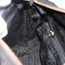 PRADA Chain Tote Bag Nylon Zwart Goud Auth bs34690-21