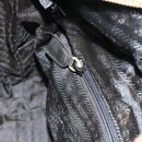 PRADA Chain Tote Bag Nylon Zwart Goud Auth bs34690-22