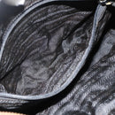PRADA Chain Tote Bag Nylon Zwart Goud Auth bs34690-23