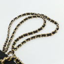 PRADA Chain Tote Bag Nylon Zwart Goud Auth bs34690-8