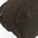 PRADA Chain Tote Bag Nylon Brown Gold Auth bs34691-14
