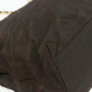 PRADA Chain Tote Bag Nylon Brown Gold Auth bs34691-16