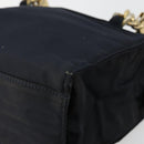 PRADA Chain Hand Bag Nylon Navy Gold Auth bs34692-16