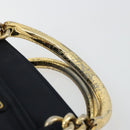 PRADA Chain Hand Bag Nylon Navy Gold Auth bs34692-8