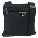 PRADA Shoulder Bag Nylon Black Silver Auth bs34694-1