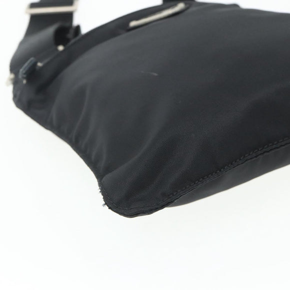 PRADA Shoulder Bag Nylon Black Silver Auth bs34694