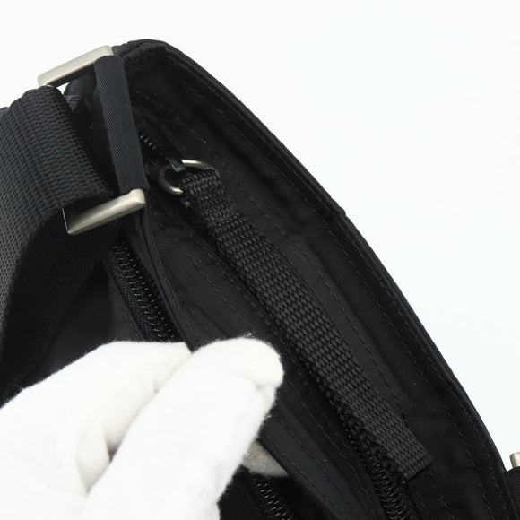 PRADA Shoulder Bag Nylon Black Silver Auth bs34694