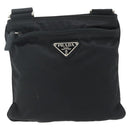 PRADA Shoulder Bag Nylon Black Silver Auth bs34694-13