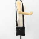 PRADA Shoulder Bag Nylon Black Silver Auth bs34694-23