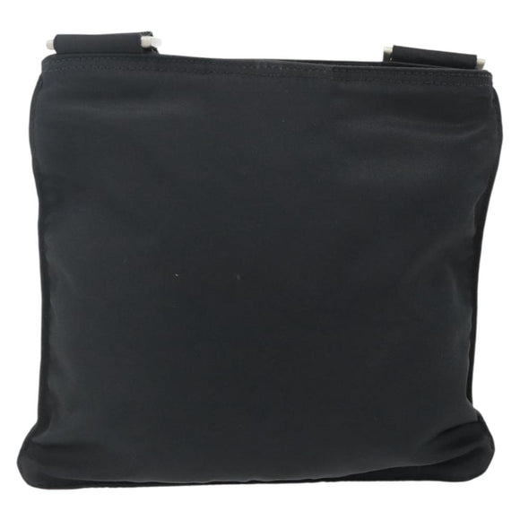 PRADA Shoulder Bag Nylon Black Silver Auth bs34694