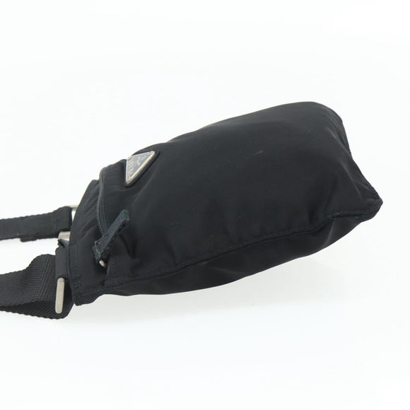 PRADA Shoulder Bag Nylon Black Silver Auth bs34694