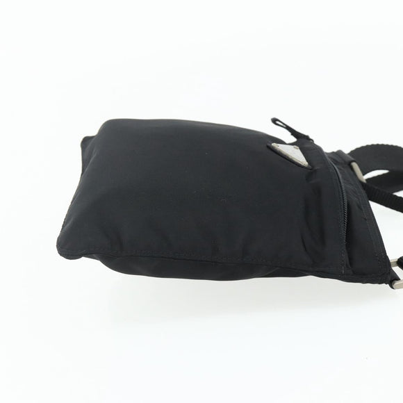PRADA Shoulder Bag Nylon Black Silver Auth bs34694