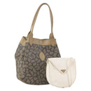 SAINT LAURENT Shoulder Bag Leather 2 Set Beige White Auth bs34695-1