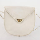 SAINT LAURENT Shoulder Bag Leather 2 Set Beige White Auth bs34695-10