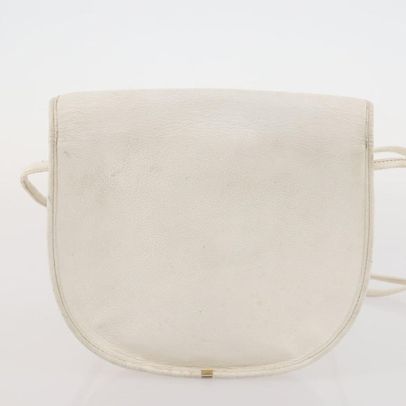 SAINT LAURENT Shoulder Bag Leather 2 Set Beige White Auth bs34695