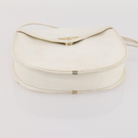 SAINT LAURENT Shoulder Bag Leather 2 Set Beige White Auth bs34695