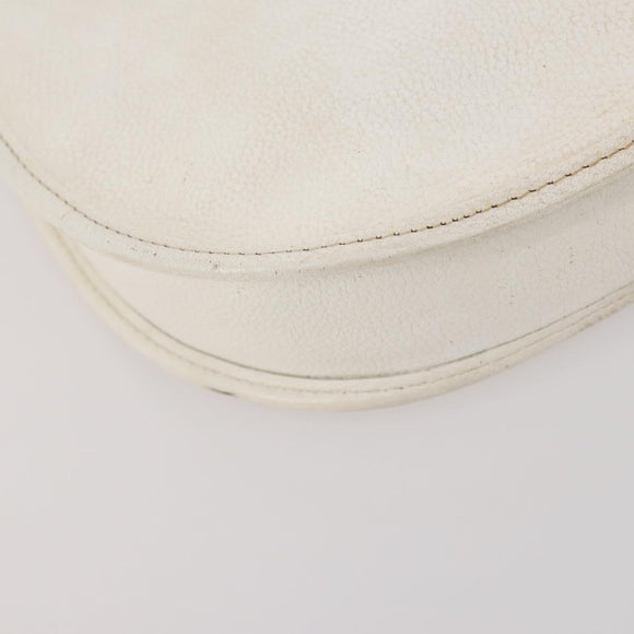 SAINT LAURENT Shoulder Bag Leather 2 Set Beige White Auth bs34695